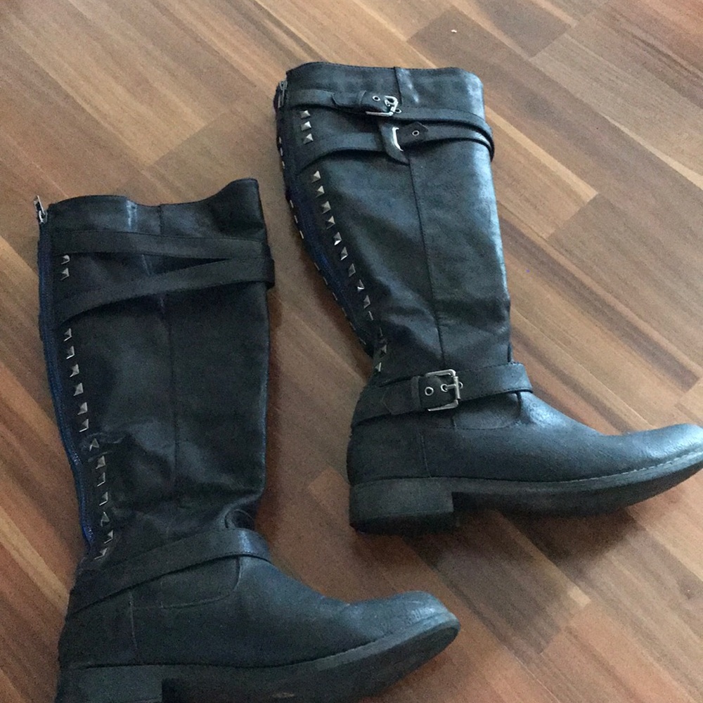 JustFab Black Boots with Studs